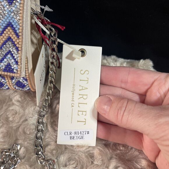 Starlet NWT Phoebe Jane Jeweled Clutch Detachable Crossbody Chain - Picture 3 of 10